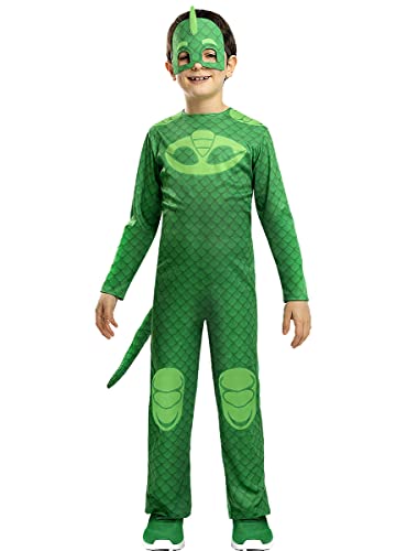 Fato de Menino FUNIDELIA Gekko Pj Masks (Tam: 5-6 anos) Funiglobal - Brincadeira de faz de conta - pj masks, gekko, 5-6 anos, preto, verde