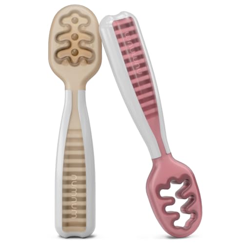 Conjunto de Tacos para Bebés NUMNUM PreCucharas NumNum - Móveis para bebês e crianças pequenas - 2 chás, ergonômico, textura suave, independência