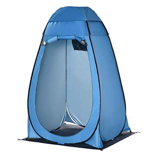 Toldo de Banho Outsunny | 126 x 124 x 189 cm - Azul SPANISH AOSOM - Barracas - 126x124x189 cm, azul