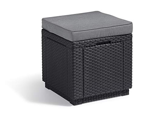 Cadeira de Jardim ALLIBERT Cube W Cinzento Grafite (Cinzento - Poliéster) KETER - Móveis de exterior - cinzento, grafite, poliéster