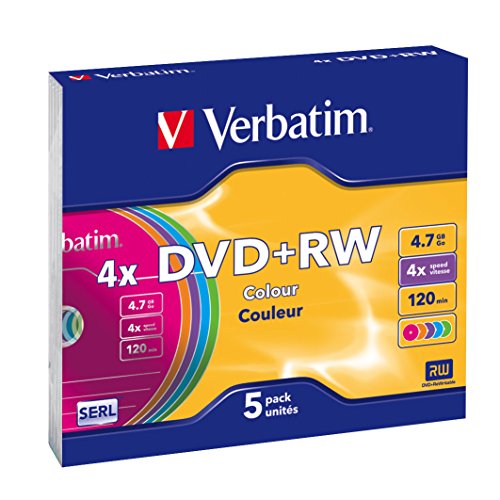 DVDs virgens VERBATIM DVD+RW 4.7GB 5 pcs. Verbatim - Mídias vazias - DVD-R, 4.7 gb, 4x, 5 unidades