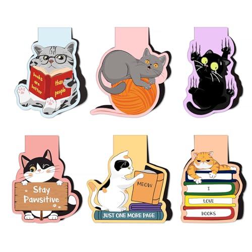 Marcador Magnético para Livros Infantis 6 Unidades GEBETTER - Marcadores de página - conjunto, marcadores magnéticos, gatinhos, aprendizagem