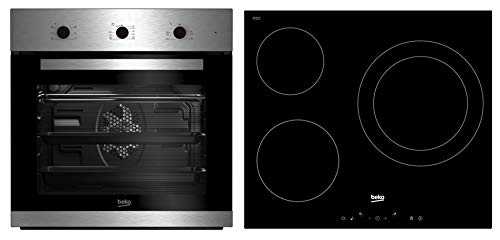 Pack Forno e Placa de Vidro Beko BSE 22120 X | Aço inoxidável BEKO - Fogões - pack, forno, placa, vidro, beko, aço inoxidável