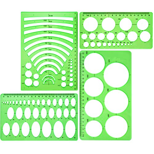 Plantas de Plástico para Desenho de Rádio Circular BOAO Boao - Réguas - plástico, desenho, radio circular