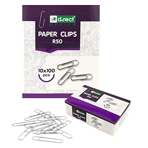 D.RECT 2-1/4´´ (6mm) Galvanized Paper Clip Leviatan-Poligrafia Sp. z o.o. - Clipes de papel e grampos - 6mm, galvanizado, ecológico, 1000 unidades