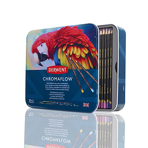 Lápis DERWENT Chromaflow (72 Un - Multicor) DERWENT - Lápis de madeira - multicor, pigmentação alta, resistência à pressão, tampa metálica