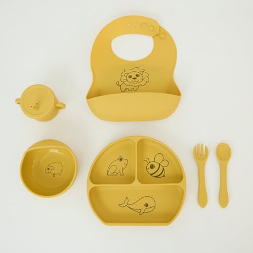 Conjunto de Refeição para Bebé SILIKID 6 Peças NANISEC - Jogos de jantar - silicone, 6 peças, prato, copo