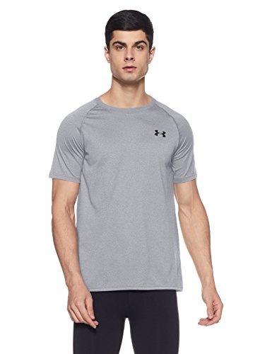 T-shirt para Homem UNDER ARMOUR Tech Ss Cinza para Fitness (L) Under Armour - Camisas e tops - homem, fitness, cinza, tech