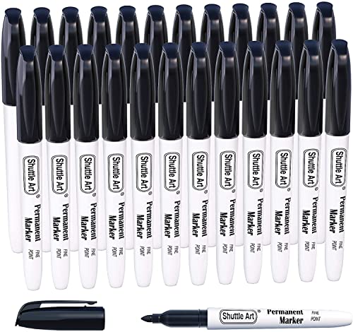 Marcador SHUTTLE ART Permanent Marker (Preto - 24 Unidades) Shuttle Art - Marcadores e marcadores de texto - permanent, tinta à base de óleo, pigmentos, 24 unidades