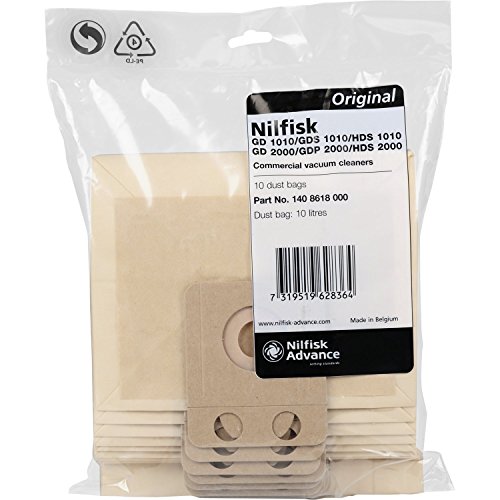 Sacos de Aspirador NILFISK Original (5 unidades) Nilfisk - Acessórios de aspirador - sacos aspirador, nilfisk original, 2,5 l capacidade, filtro húmido, 1 kg peso