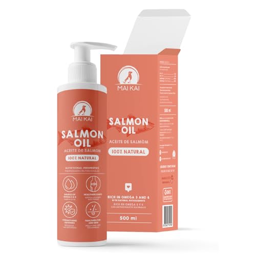 Óleo de salmão para Cão e Gato MAIKAI (500ml) MAIKAI - Vitaminas e suplementos para animais de estimação - óleo de salmão, cão, gato, 500ml