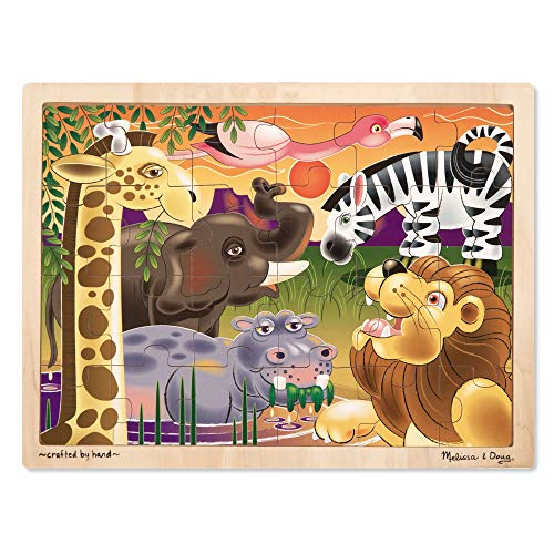 Jogo Didático MELISSA & DOUG Madeira - Azul - 25 x 18 x 2 cm Melissa & Doug - Quebra-cabeças - jogo didático, madeira, 24 peças, coordenação olho/mão, motricidade fina