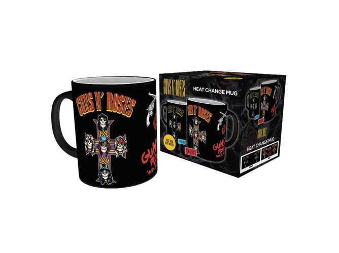 Caneca de Cerâmica com Design que Muda de Cor com a Aquecimento - GB Eye GB eye - Copos e canecas - cerâmica, 300ml, design mudável, guns n roses