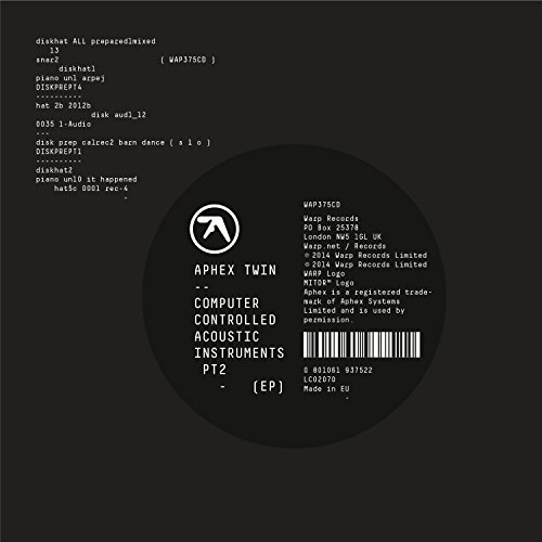 CD Computer-Controlled Acoustic Instruments - EP Pt2 (1 CDs) WARP RECORDS - Música e gravações de som - cd, computador controlado, instrumentos acusticos, edição limitada, 13 faixas, reedições, remixes