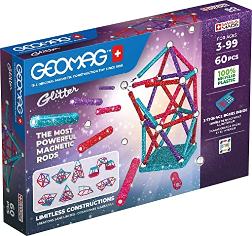 Geomag Glitter Recycled (Jogos de Sociedade) GARDENKRAFT - Brinquedos - geomag glitter, recycled, jogos de sociedade, estruturas 2d, efeitos de brilho, eco-friendly