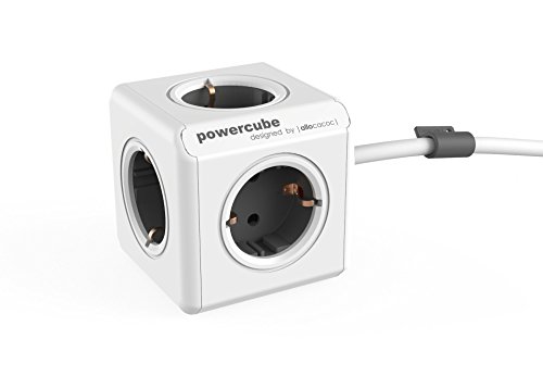 Extensão Elétrica ALLOCACOC PowerCube Extended 5 tomadas Cinzento Allocacoc - Fios de extensão - 5 tomadas, 2 saídas de corrente, 1,5m cabo