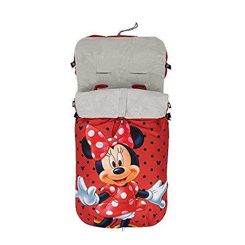 Saco de Assento de Carrinho INTERBABY Minnie Topos Vermelho Interbaby - Móveis para bebês e crianças pequenas - vermelho, microfibra, antideslizante, transpirável