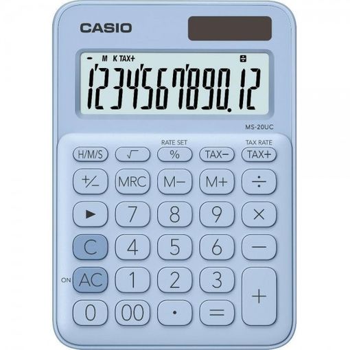 Calculadora de Mesa CASIO MS-20UC (12 dígitos) Casio - Calculadoras - 12 dígitos, conversor de moedas, cronómetro, alarme
