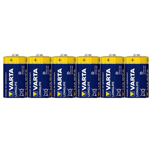 Pilhas Não Recarregáveis VARTA Longlife LR20 Varta - Baterias de uso geral - alcalinas, longa duração, 12 unidades