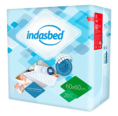 Protetores de Almofada para Cama 60 X 60 Cm 20 Unidades INDASEC - Acessórios para incontinência - absorvente, durável, fácil lavar, 60 x 60 cm