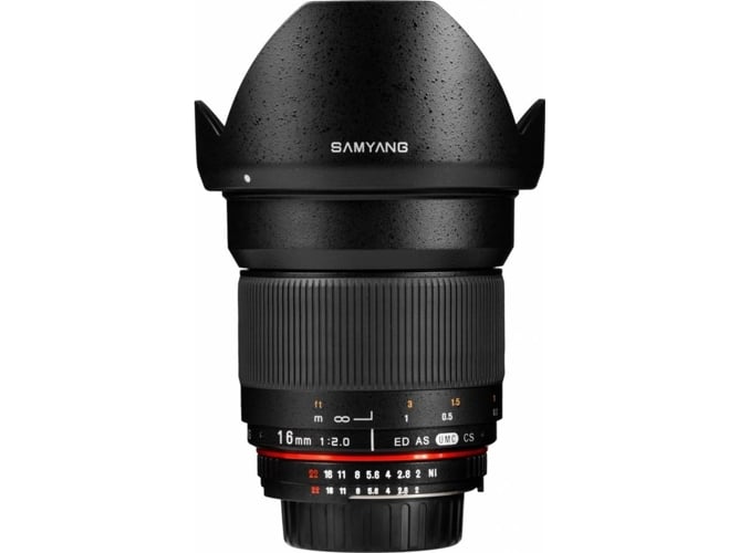 Objetiva Samyang 16mm F2 ED AS UMC CS para Sony E Preto Samyang - Lentes de câmera - 1,6mm, f2, sony e, manual