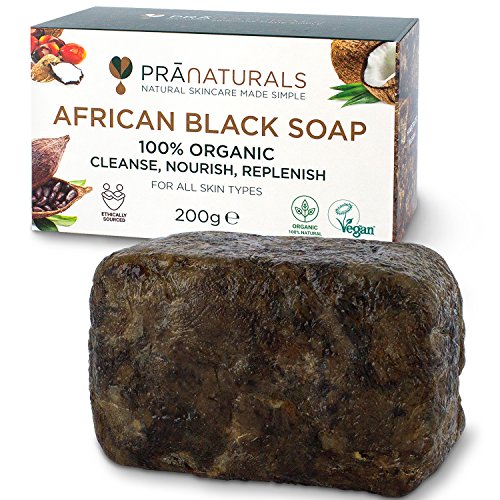 Barra de Sabão PRA NATURALS Black African Soap 200g PraNaturals - Sabonete em barra - sabão, africano, natural, 200g
