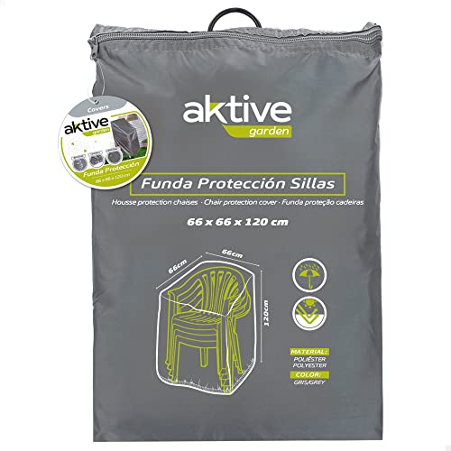 Capa de Proteção para Cadeira AKTIVE 61504 AKTIVE - Roupa de cama e cama - 120x80x60x60 cm, poliéster 60 GSM, chuva e vento, bolsa com fecho