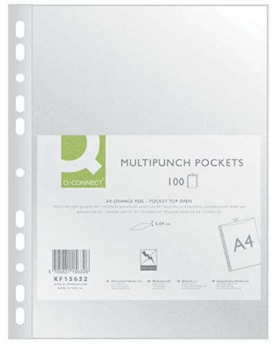 Pasta Q-CONNECT KF15632 (Branco - Polipropileno) Q-Connect - Protetores de folhas - branco, polipropileno, 100 folhas, anti-reflexo