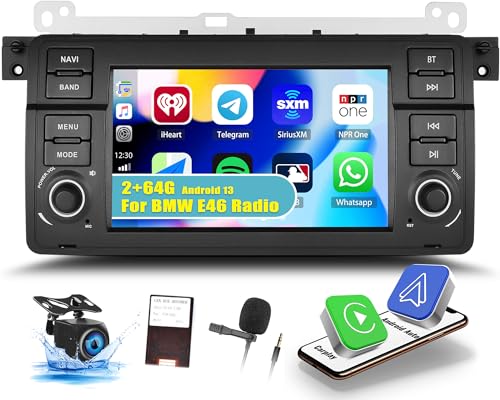 Rádio Android 13 Carplay 2+64G para BMW E46 Touring 1998-2006 com Ecrã de 7 OiLiehu - Aparelhos de áudio e vídeo para veículos e sistemas de painel - android, carplay, 64g, bluetooth, gps