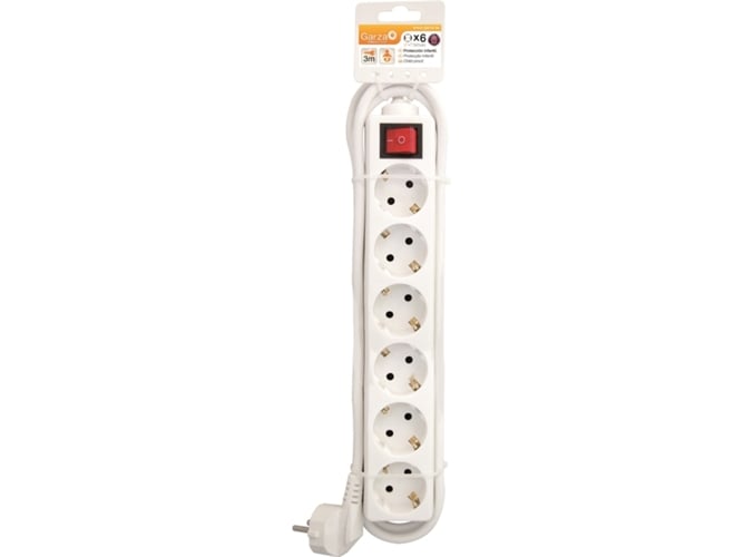 Extensão Elétrica GARZA POWER-BASE MULTIPLE BASIC (6 tomadas) Garza - Filtros de linha e supressores de surtos - 6 tomadas, extensão elétrica