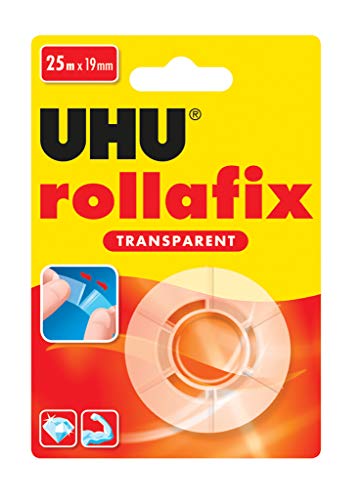 Fita Adesiva UHU Rollafix Transparente (25 m) UHU - Fitas adesivas de escritório - transparente, 2,5 m, interior, exterior