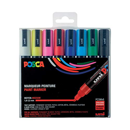 Marcadores de Tinta Permanente UNI-BALL Posca PC-5M POSCA - Marcadores e marcadores de texto - tinta permanente, lavável, superfície variada
