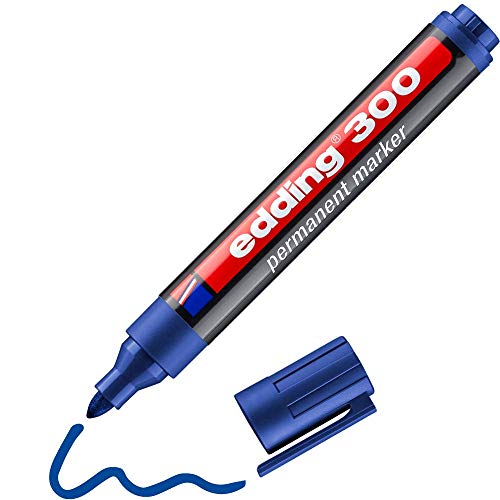 Marcador Permanente EDDING 300 Azul (Ponta de 1.5 a 3 mm) Edding - Marcadores e marcadores de texto - ponta 1.5-3mm, resistente à água, recarregável