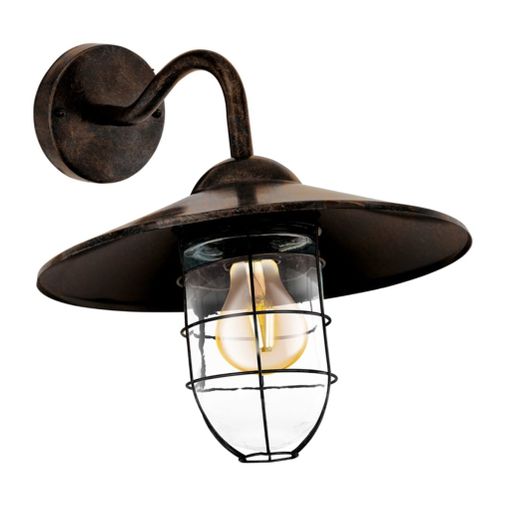 Candeeiro Exterior de Parede EGLO Melgoa (Castanho - E27 - 1 x 60 W - Aço) EGLO - Luminárias de parede - led, castanho, e27, 60 W