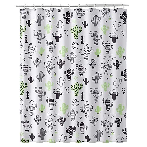 Cortina para Casa de Banho D'CASTA CACTUS (180 x 200 cm) D,casa - Cortinas de chuveiro - 180 x 200 cm, ducha relaxante, frases positivas