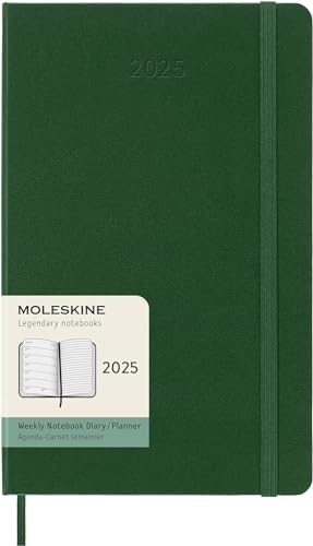Agenda Semanal 12 Meses 2024-2025 Moleskine Grande - Verde Moleskine - Papel de impressora e copiadora - agenda, semanal, 12 meses, moleskine, grande, verde