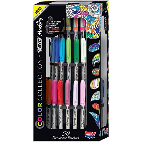 Marcador para Quadro Branco Bic Marking Tower BIC - Marcadores - 54 marcadores, cores diferentes, tinta resistente, lavável