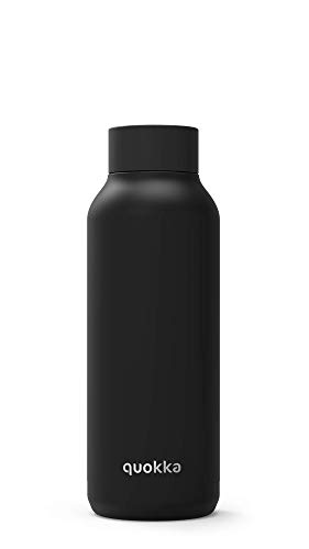 Garrafa QUOKKA Solid Preto (Capacidade: 510 ml) Quokka - Porta-alimentos e bebidas - 510 ml, aço inoxidável 304, anti-gotas, fácil de limpar
