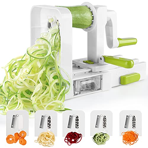 Máquina de Espiralar Alimentos Cecotec Spiralizer Pro 3000 Sedhoom Direct - Utensílios de Cozinha - 5 cortadores, ventosas, antiaderente, limpeza fácil