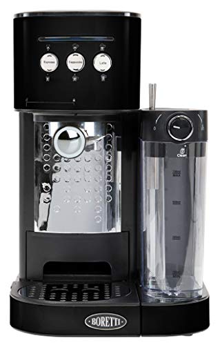 Máquina de Café Boretti B-400 Preto (Pequeno Almoço / Café) Boretti - Cafeteiras e máquinas de expresso - café expresso, 2 copos, espumador, tanque água, tigela