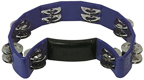 Tamborim DEMI LUNE (Azul - 16 Pares de Cymbalinas) BSX - Percussão manual - tamborim, demilune, azul, 16 pares cymbalinas, dupla linha