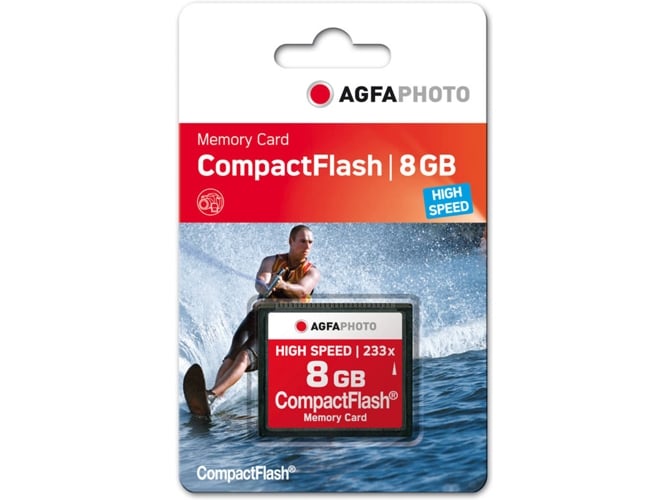 Cartão de Memória AGFA PHOTO Compact Flash AgfaPhoto - Cartões de memória flash - 8 gb, Compact Flash, 20 MB/s, preto