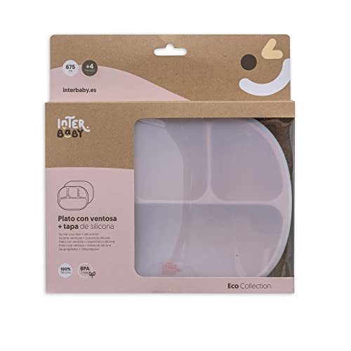 Prato de Silicone com Ventos e Tampa em Rosa Maquilhagem Interbaby - Móveis para bebês e crianças pequenas - silicone, ventos, tampa, rosa