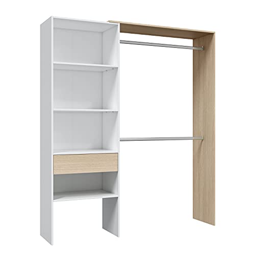 Armário de Casa de Banho SKRAUT HOME | 158x40x187cm - Branco Habitdesign - Guarda-roupas - 158x40x187 cm, branco