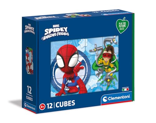 Puzzle CLEMENTONI Spiderman 1 Peça (Idade Mínima Recomendada: 4 anos) CLEMENTONI - Quebra-cabeças - 12 peças, cores vivas, conjunto de cubos, desafios