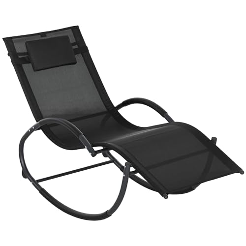 Espreguiçadeira de Jardim Outsunny | Preto Outsunny - Móveis de exterior - jardim, preto