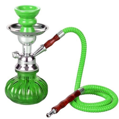 Mini Shisha PIPA DE AGUA Viaje 24 cm Verde Con 1 Manguera + Plato + Accesorio X-Shisha - Acessórios de fumar - mini, shisha, pipedagua, viagem, 24cm, verde