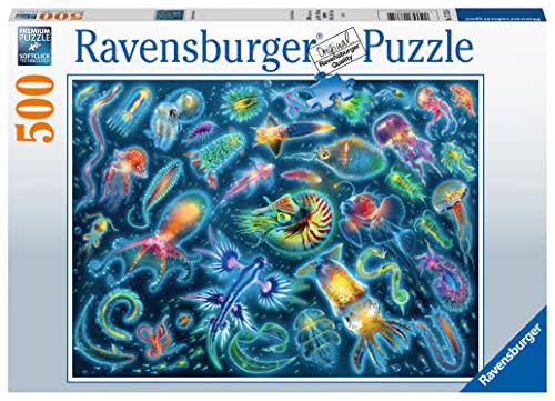 Puzzle RAVENSBURGER Animais Marinos (Idade Mínima: 12 Anos - Número Peças: 500) Ravensburger - Quebra-cabeças - puzzle, madeira, 500 peças, marinho