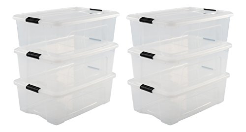Caixa de Arrumação IRIS OHYAMA Ntb-30 (6 Un) Iris Ohyama - Caixas de mudança e envio - 30 L, transparente, apilável, 2 clipe