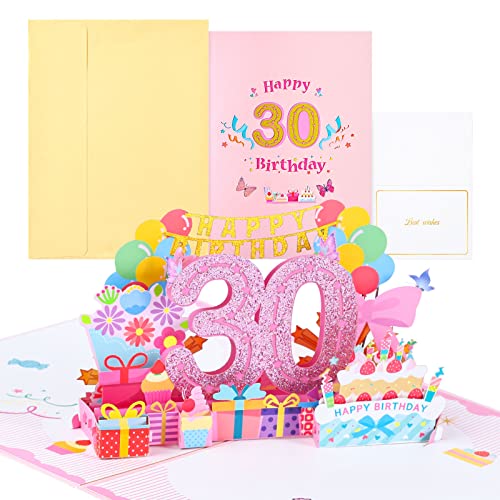 Joyoldelf 30 Caixa de Presentes com Cartão de Felicitação Desdobrável joyoldelf - Cartões de cumprimentos e de nota - 30 caixas, cartão branco, felicitação dobrável, papel de embalagem